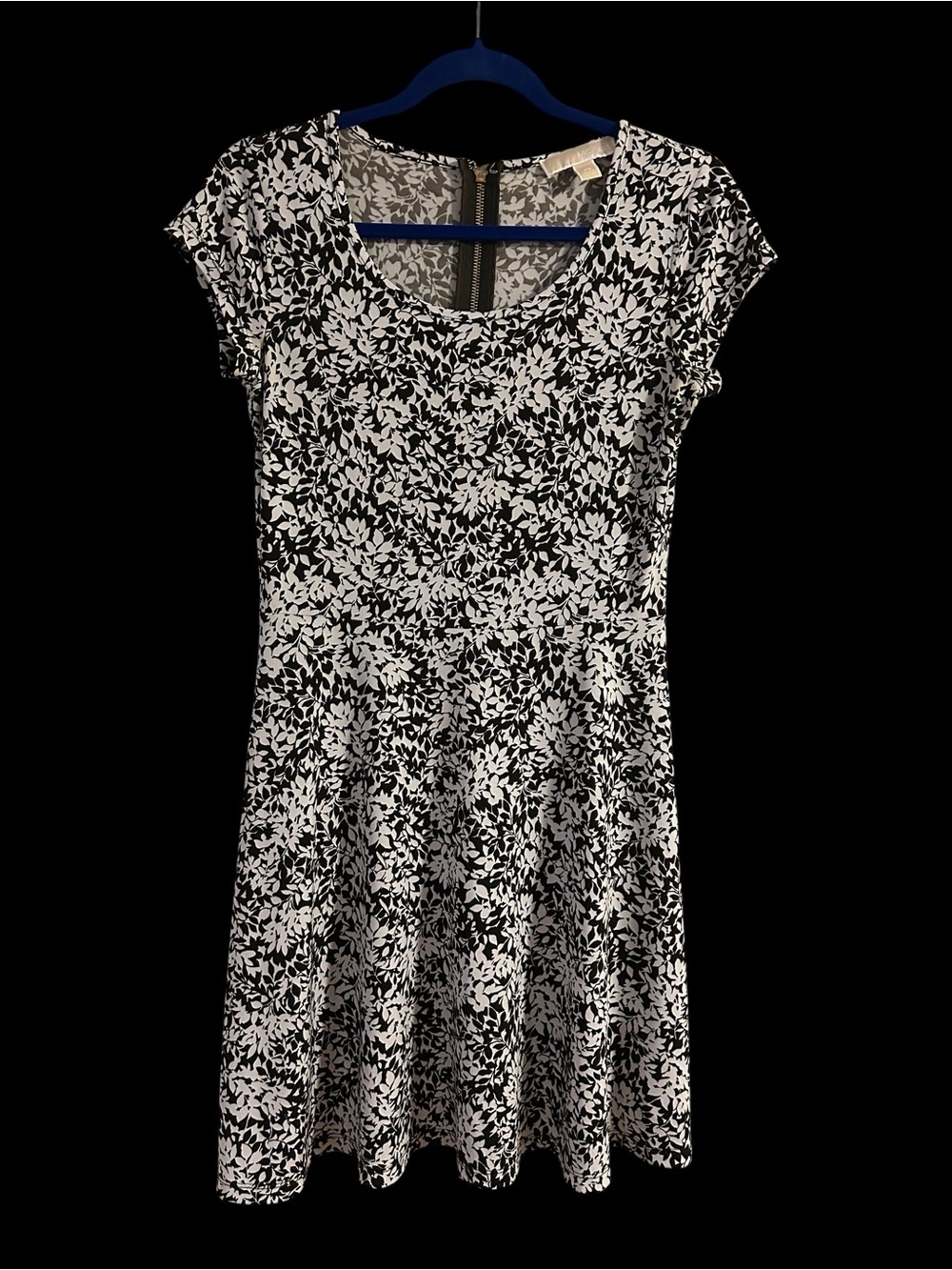 MICHAEL Michael Kors Black and White Floral Skater Dress